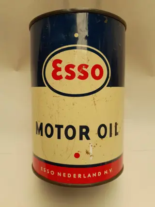 vintage Esso olieblik - motor oil 20W - Nederland