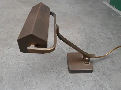 vintage pianolamp bureaulamp messing - Art deco stijl - 60s