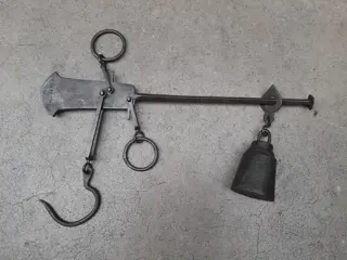 Vintage French Balance Scale Iron Black Hanging Antique