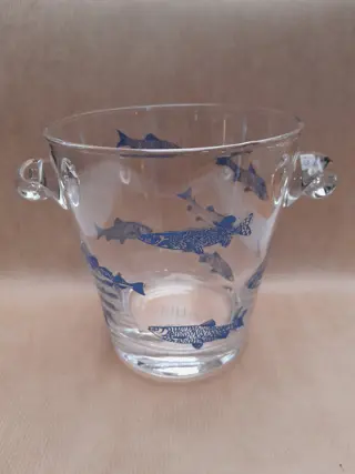 Glazen wijnkoeler champagne koeler - vissen - Hans Wap