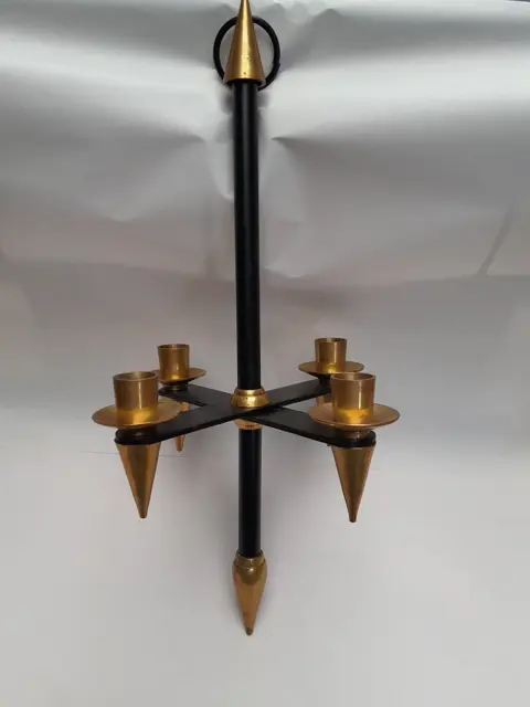Vintage Gio Ponti kandelaar - mid-century - italiaans design - metaal met messing