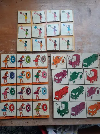 3 x Vintage retro puzzle game hardboard 60s