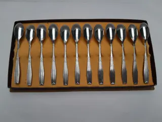 set van 12 art deco koffielepels - theelepels