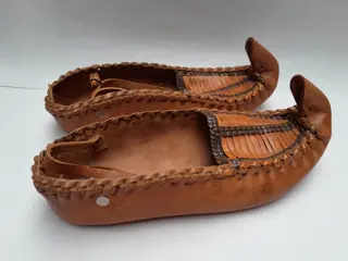 Antieke leren schoenen / pantoffels / muiltjes / handgemaakt