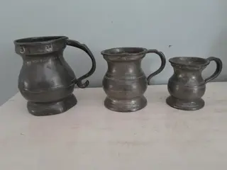 Antique Pewter measuring cup set - Gaskell & Chambers Birmingham