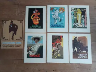 Vintage kunstposters van Davide Campari - Milano - set van 6 in map