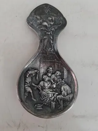Oud Nederlands verzilverd theeschepje - lepeltje