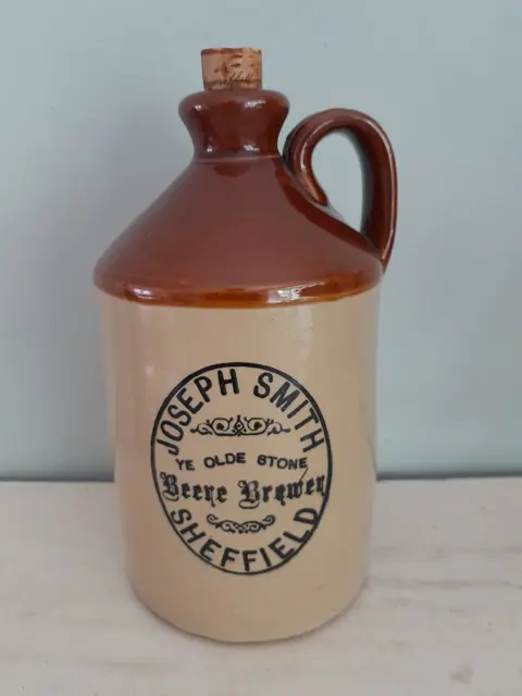 Joseph Smith Beere Brewer Bottle Crock, Joseph Smith Stoneware Beer Bottle, Joseph Smith Sheffield by Pearson's of Chesterfield