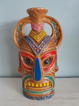 Vintage Quon Quon Ceramic Tiki Rum Decanter 1960s - Retro Barware Mid Century