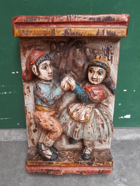 antiek houtsnijwerk folk art - Europees