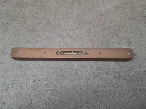 Antieke Waterpas - hout met messing