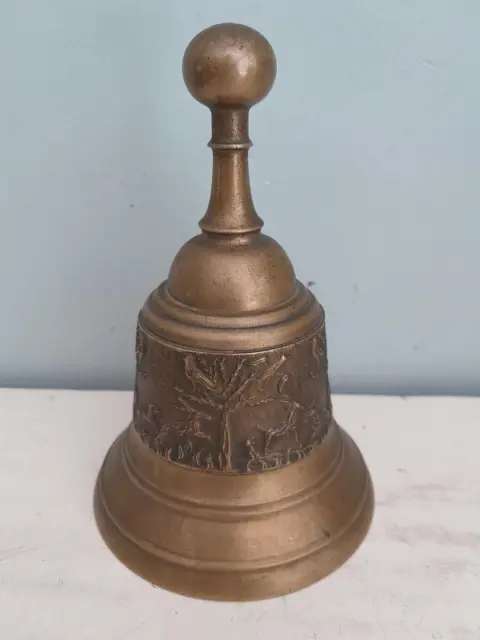 oude zware messing tafelbel - dieren decoratie