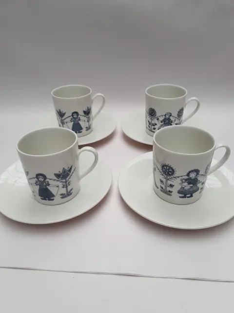 Vintage Demitasse Weiden Bavaria -koffiekop en schotels - theekop en schotels - jaren 70 - set van 4