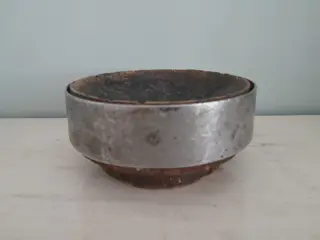 antieke kaasmal schaal - hout metaal - trinket tray - Nederland