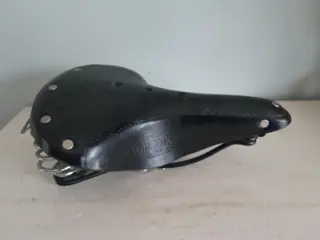 Vintage Brooks B66 zadel - fietszadel leer - zwart