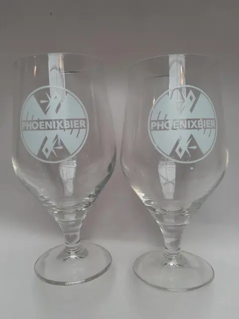 Vintage bierglas Phoenix bier - set van 2