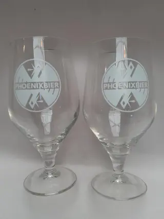Vintage bierglas Phoenix bier - set van 2