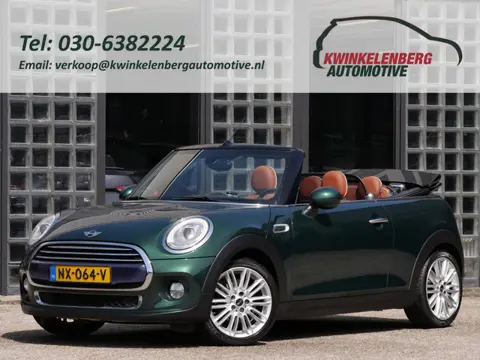 MINI Cabrio 1.5 COOPER/ CAMERA/ H&K AUDIO/ BRITISH RACING GREEN MET BRUIN LEDER!!