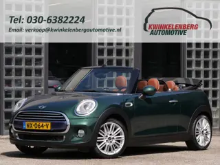 MINI Cabrio 1.5 COOPER/ CAMERA/ H&K AUDIO/ BRITISH RACING GREEN MET BRUIN LEDER!!