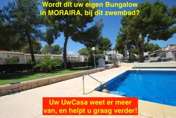 Uw eigen ruime Bungalow bij zwembad in MORAIRA met