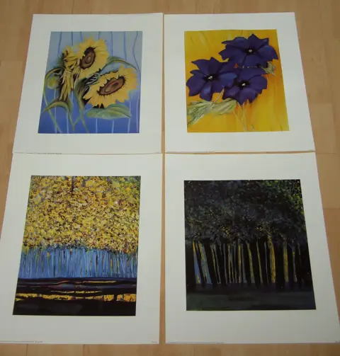 POSTER 50X40 CM FLORA BLOEMEN DIVERSEN Coll 1, 8 posters NIEUW