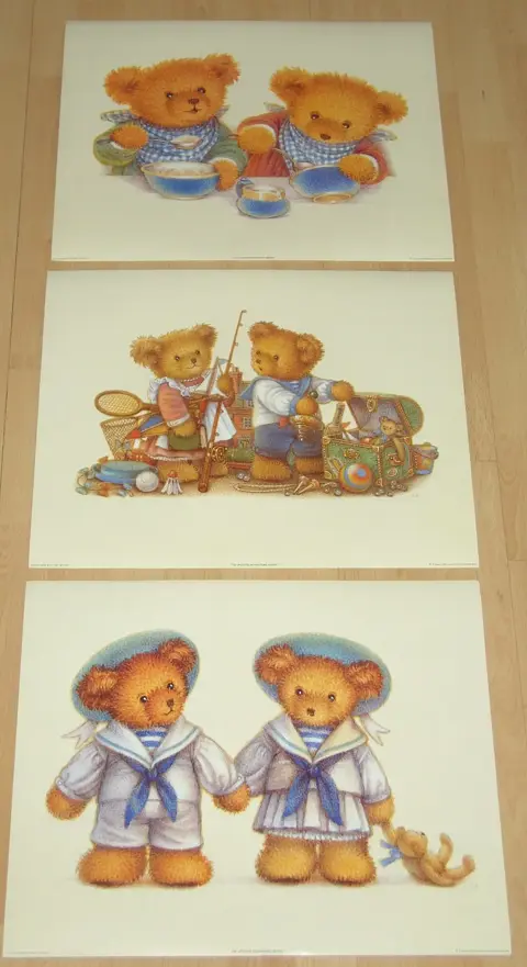 POSTER 50X40 CM KINDER DIVERSEN BEREN COLL 1 7 POSTERS NIEUW