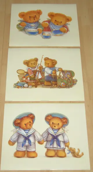 POSTER 50X40 CM KINDER DIVERSEN BEREN COLL 1 7 POSTERS NIEUW
