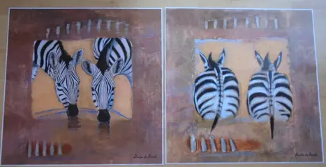 POSTERS ZEBRA SERIE 2 DLG 60 x 60 cm NIEUW.