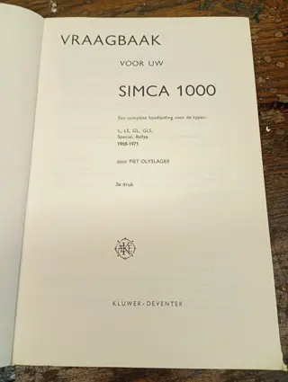 Vraagbaak Simca 1000 1968 / 1971