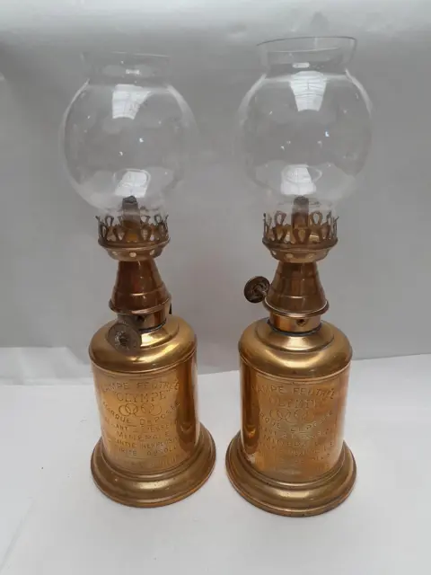antieke Franse Olympe-olielampen - set van 2