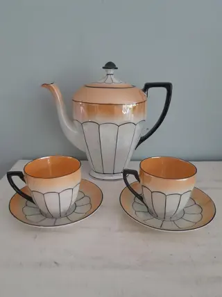 Art Deco Victoria Koffiepot met kopjes