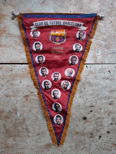 Authentieke vintage Barcelona voetbal wimpel - jaren 70 - 1971 - campio de copa