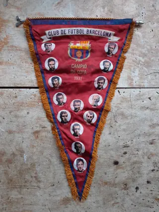 Authentieke vintage Barcelona voetbal wimpel - jaren 70 - 1971 - campio de copa