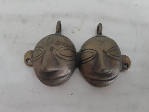 Vintage Naga Double Trophy Heads Pendant