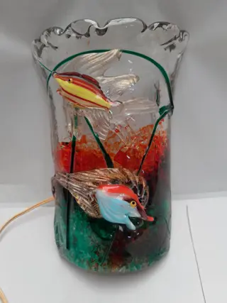 Alfredo Barbini fish glass wall lamp Murano