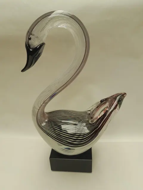 Vintage glazen zwaan - murano stijl