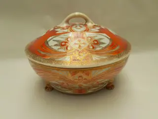 Antieke Noritake porseleine schaal met deksel handgeschilderd - Japan