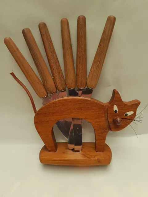 Vintage messenset Solingen - teak kat - 60s