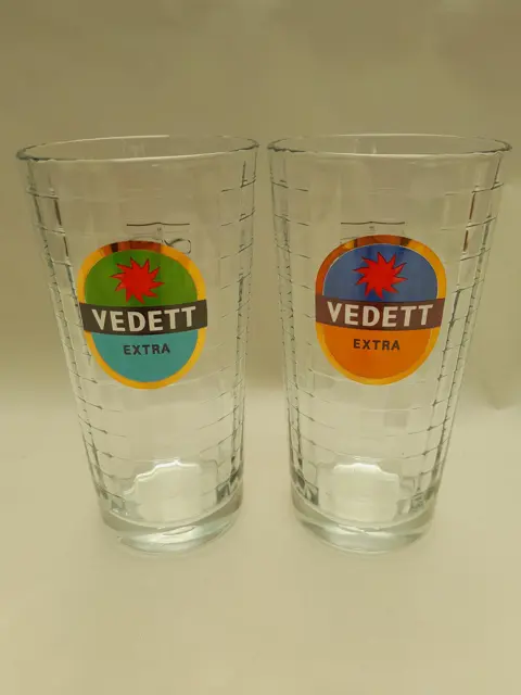 Vintage bierglas Vedett Extra - set van 2