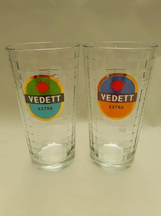 Vintage bierglas Vedett Extra - set van 2