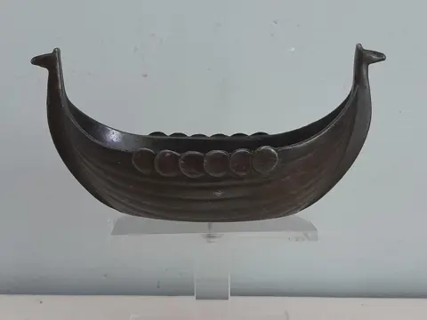 Pewter Viking ship by Just Andersen - 1920s - Denmark