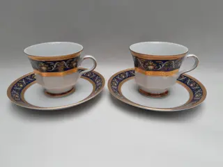 Cup and saucer Winterling Marktleuthen - black & gilt - set of 2