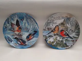 Porseleinen verzamelbord vogels - Hutschenreuther - Ursula Band - wandbord - woondecoratie - set van 2