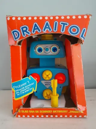 vintage robot Tool Boy - Honk Kong 1974 - Draaitol