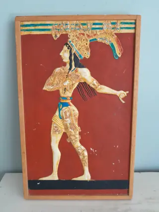 Prince of Lilies Fresco schilderij Handgeschilderd Knossos Minoïsch paleis