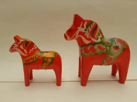 Dala paard Zweden - Nils Olsson - set van 2