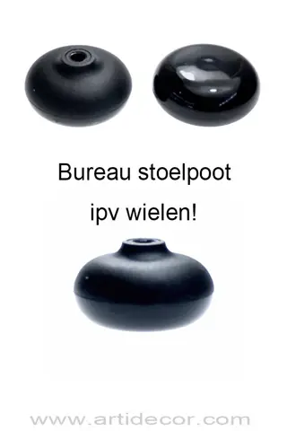 Bureau stoelpoot vlak (per 4 stuks)