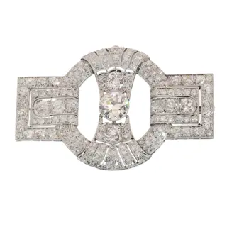 A 1930 Art Deco diamond brooch still accompanied by its own history
