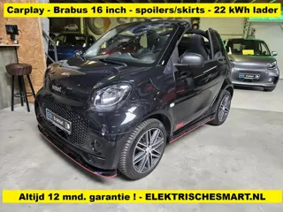 Smart Fortwo cabrio EQ 22 kWh snellader - Brabus 16 inch - spoilers/skirts - ESL edition - licht- en