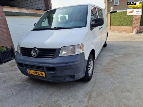 Volkswagen Transporter 2.5 TDI lang bj 2008 dubbelcabine dubbel schuifdeuren airco elect. ramen inru